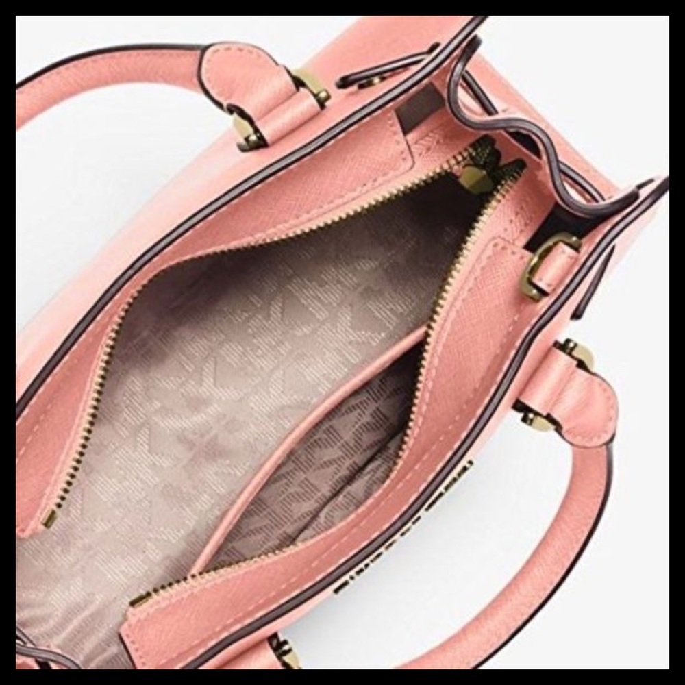 MICHAEL KORS Dillon Large Top Zip Saffiano Leather Satchel Pale Pink - Picture 8 of 12